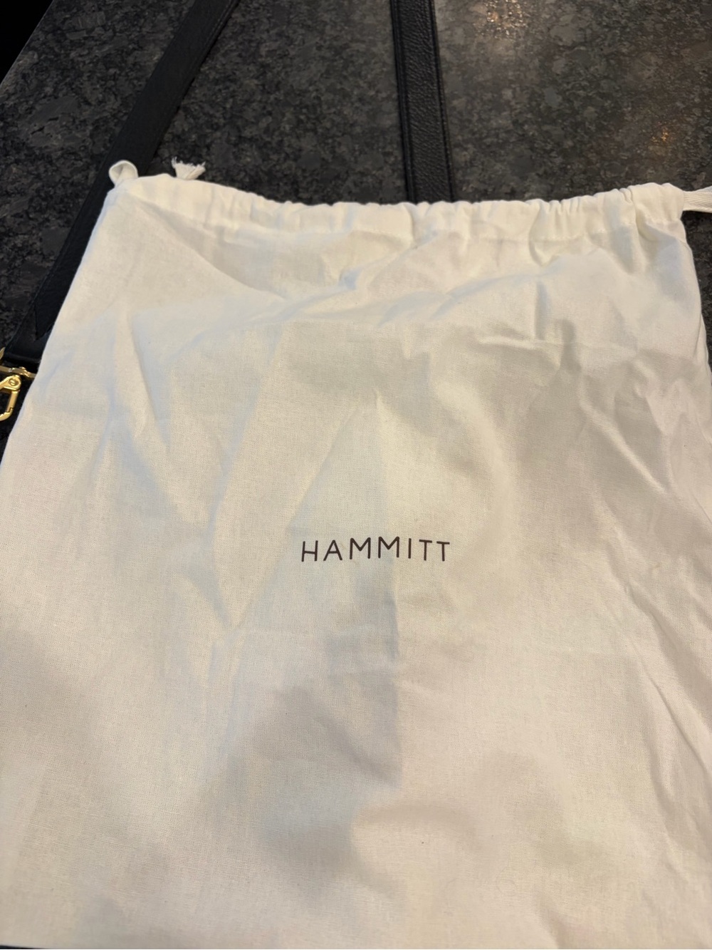 Hammitt Black Leather Bag with Red Suede Interior and Tan Trim